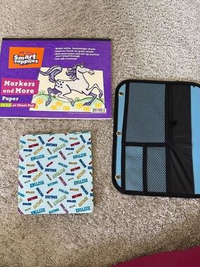 Smart Supplies Blue and Black Three-Ring Binder Organizer